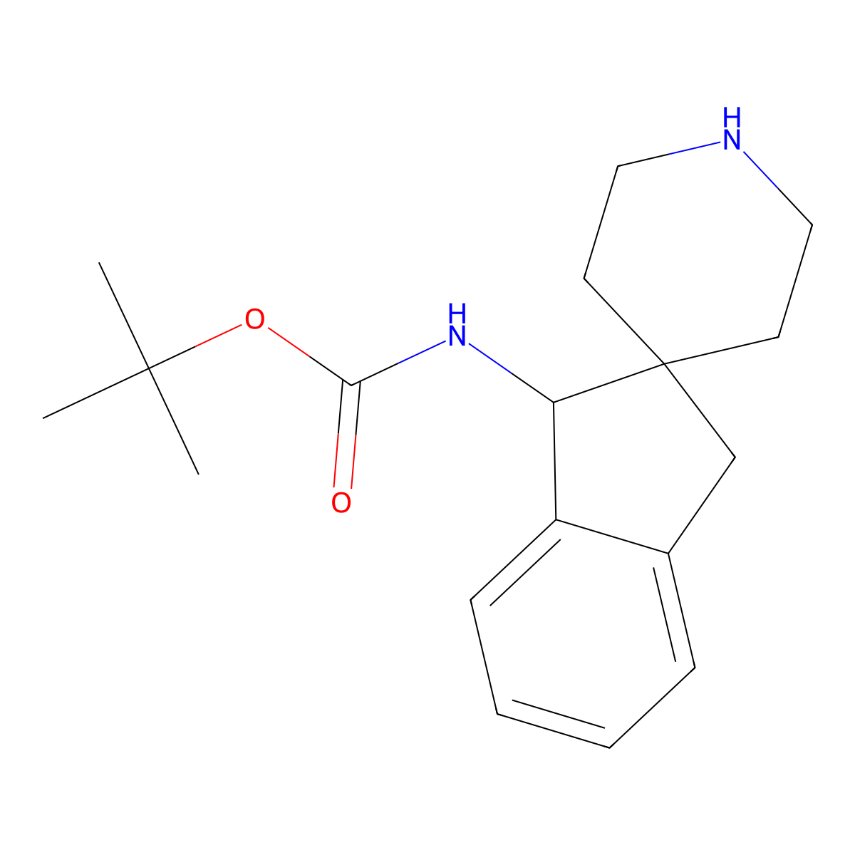 tert-butyl N-{1,3-dihydrospiro[indene-2,4'-piperidin]-3-yl}carbamate molecular structure, CAS 2418643-72-6