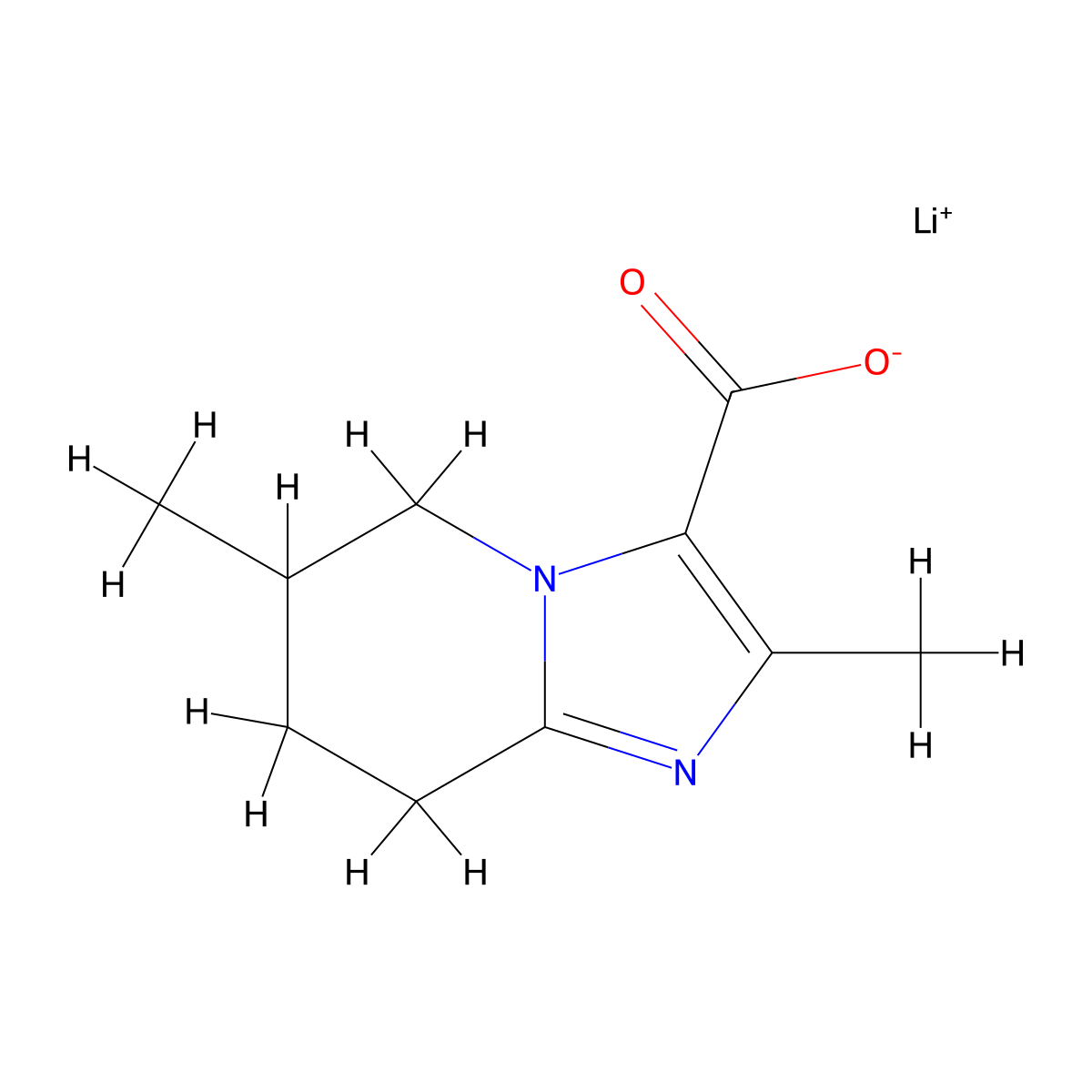 Lithium;2,6-dimethyl-5,6,7,8-tetrahydroimidazo[1,2-a]pyridine-3-carboxylate molecular structure, CAS 2418643-76-0