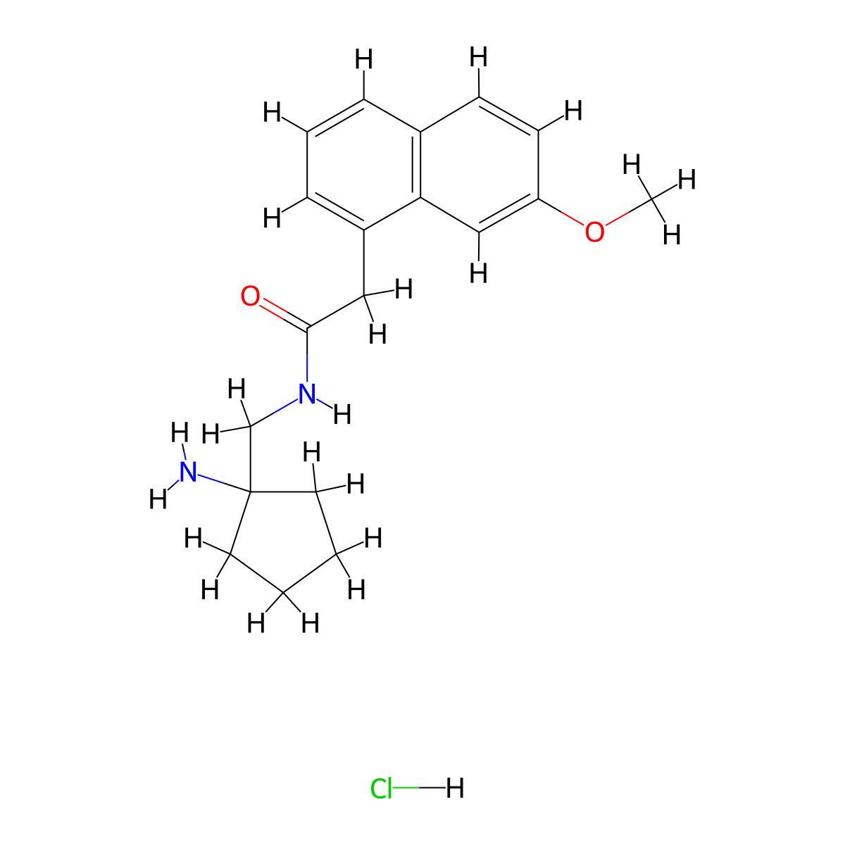N-[(1-Aminocyclopentyl)methyl]-2-(7-methoxynaphthalen-1-yl)acetamide;hydrochloride molecular structure, CAS 2418644-20-7