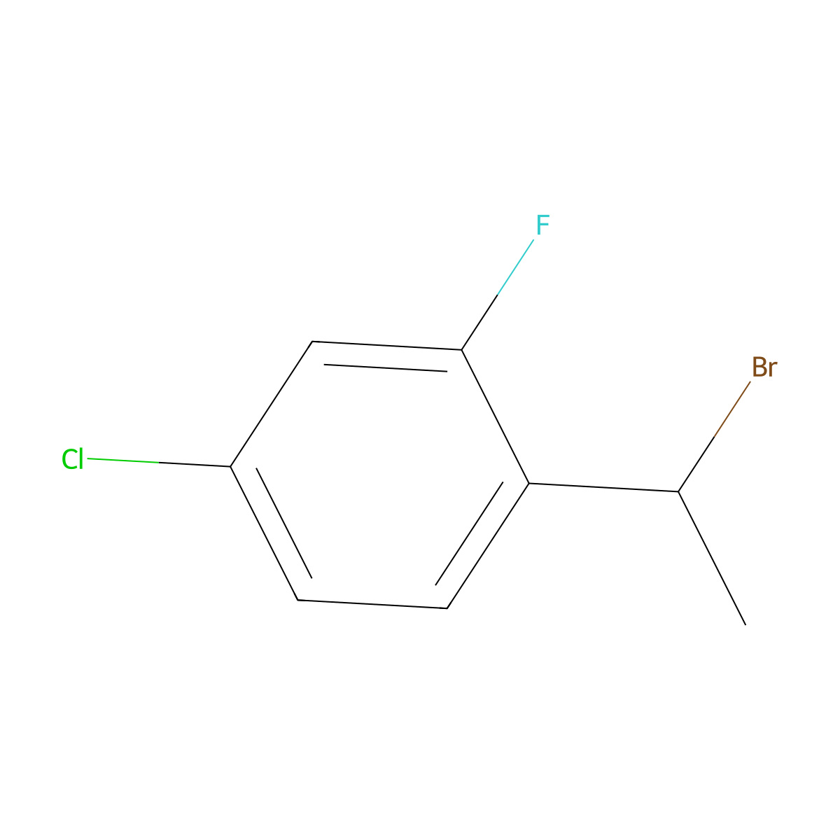 1-(1-Bromoethyl)-4-chloro-2-fluorobenzene molecular structure, CAS 2418644-82-1