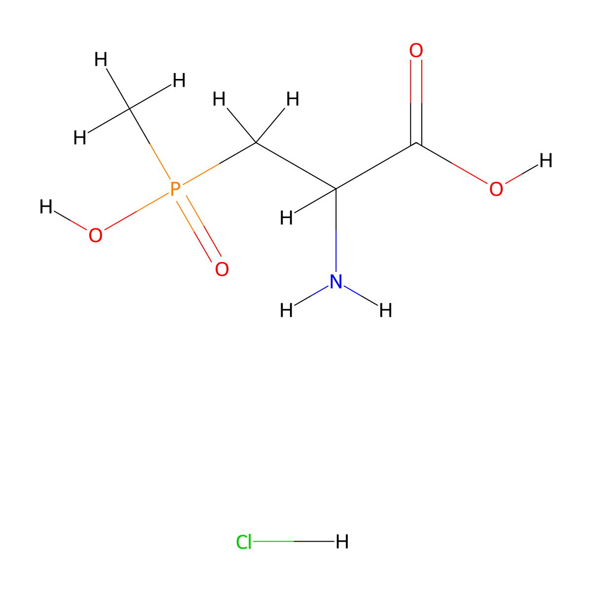 2-Amino-3-[hydroxy(methyl)phosphoryl]propanoic acid hydrochloride molecular structure, CAS 2418645-09-5