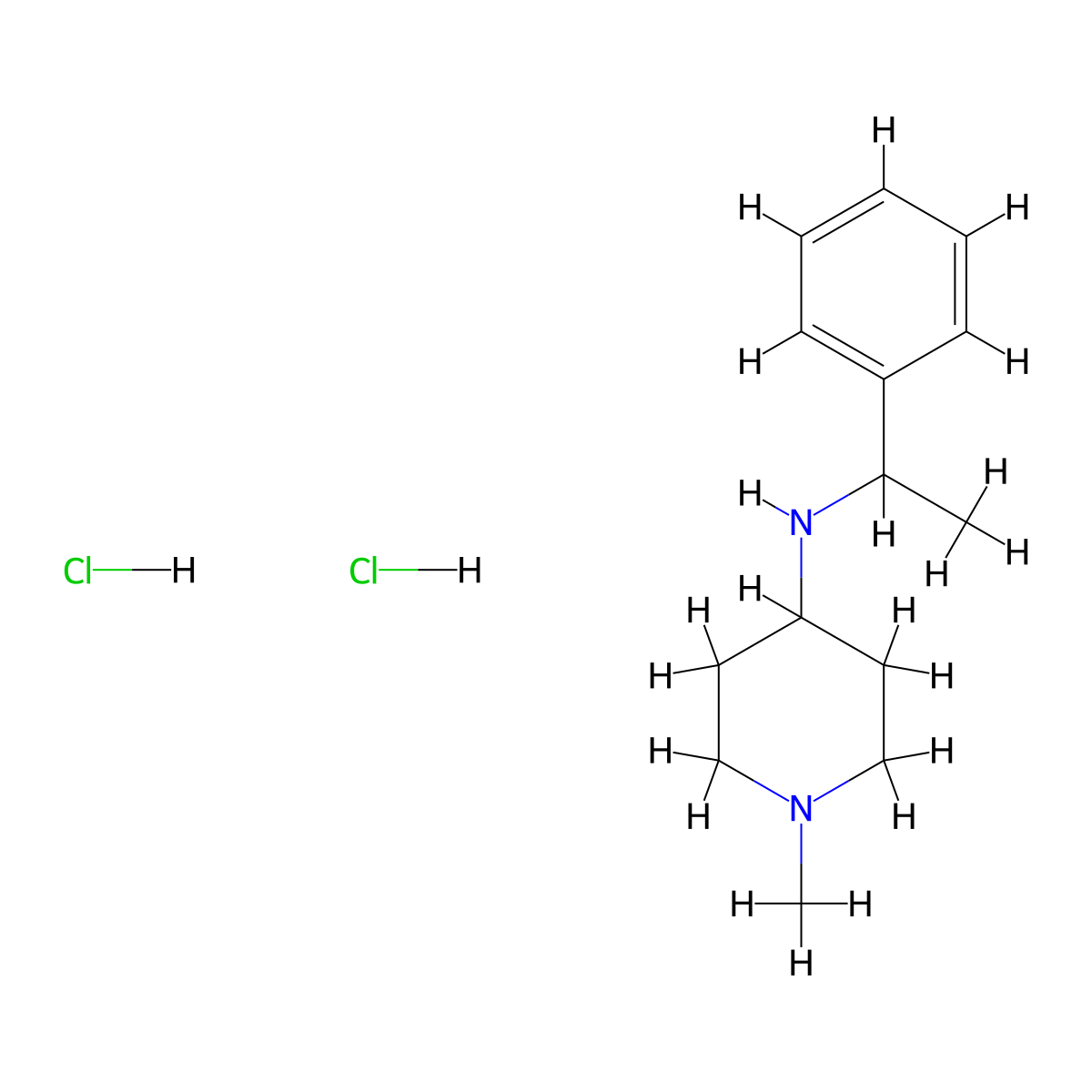 1-methyl-N-(1-phenylethyl)piperidin-4-amine dihydrochloride molecular structure, CAS 2418645-27-7
