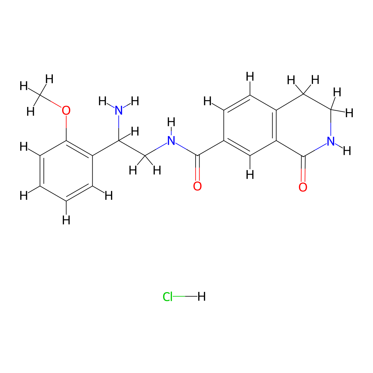 N-[2-amino-2-(2-methoxyphenyl)ethyl]-1-oxo-1,2,3,4-tetrahydroisoquinoline-7-carboxamide hydrochloride molecular structure, CAS 2418647-78-4