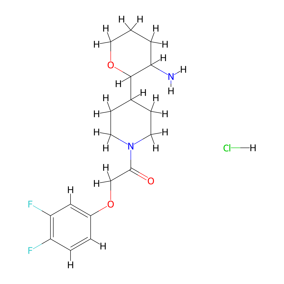 1-[4-(3-Aminooxan-2-yl)piperidin-1-yl]-2-(3,4-difluorophenoxy)ethan-1-one hydrochloride molecular structure, CAS 2418647-88-6