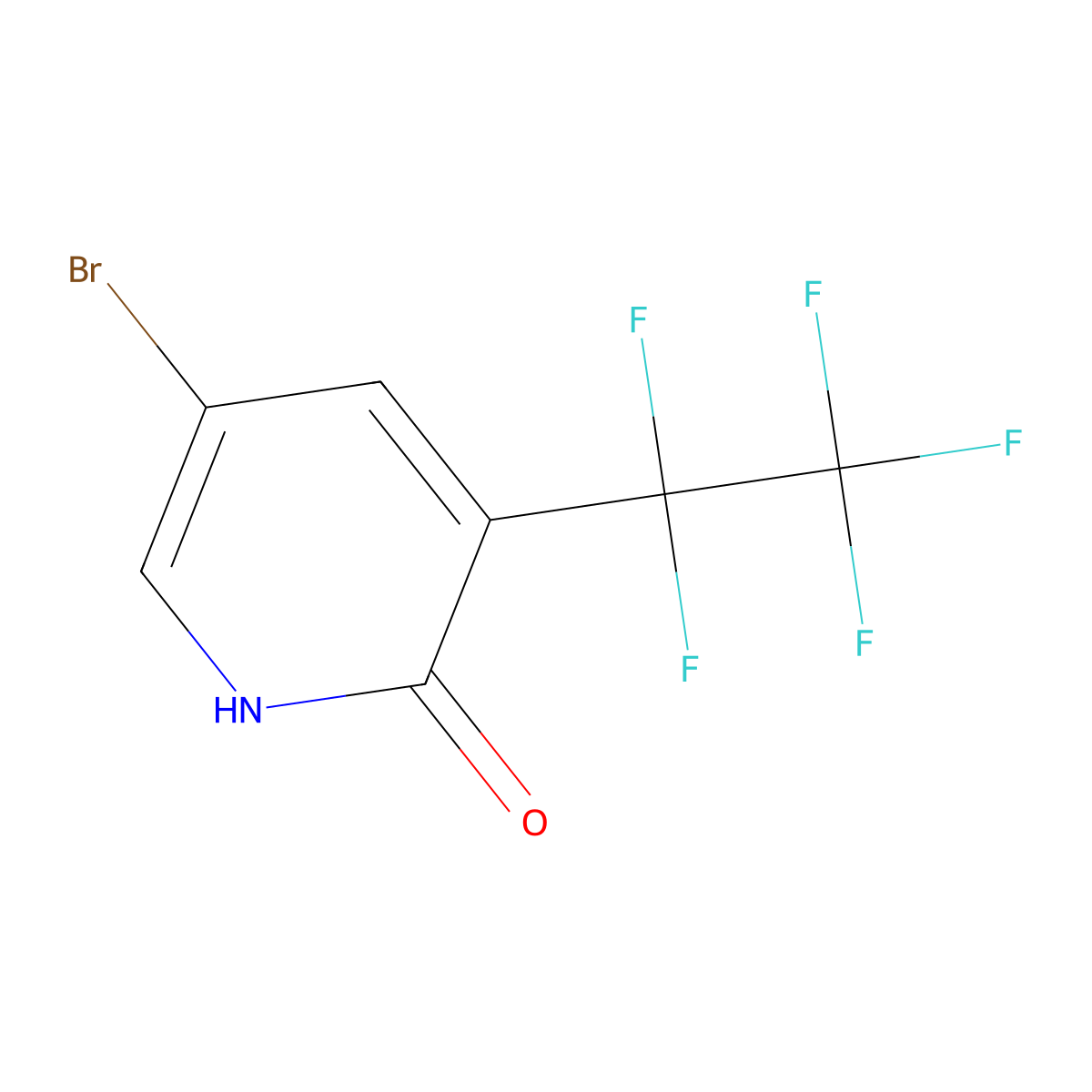 5-Bromo-3-(1,1,2,2,2-pentafluoroethyl)-1,2-dihydropyridin-2-one molecular structure, CAS 2418649-48-4