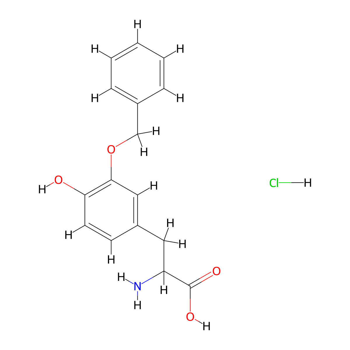 2-Amino-3-[3-(benzyloxy)-4-hydroxyphenyl]propanoicacidhydrochloride molecular structure, CAS 2418649-61-1
