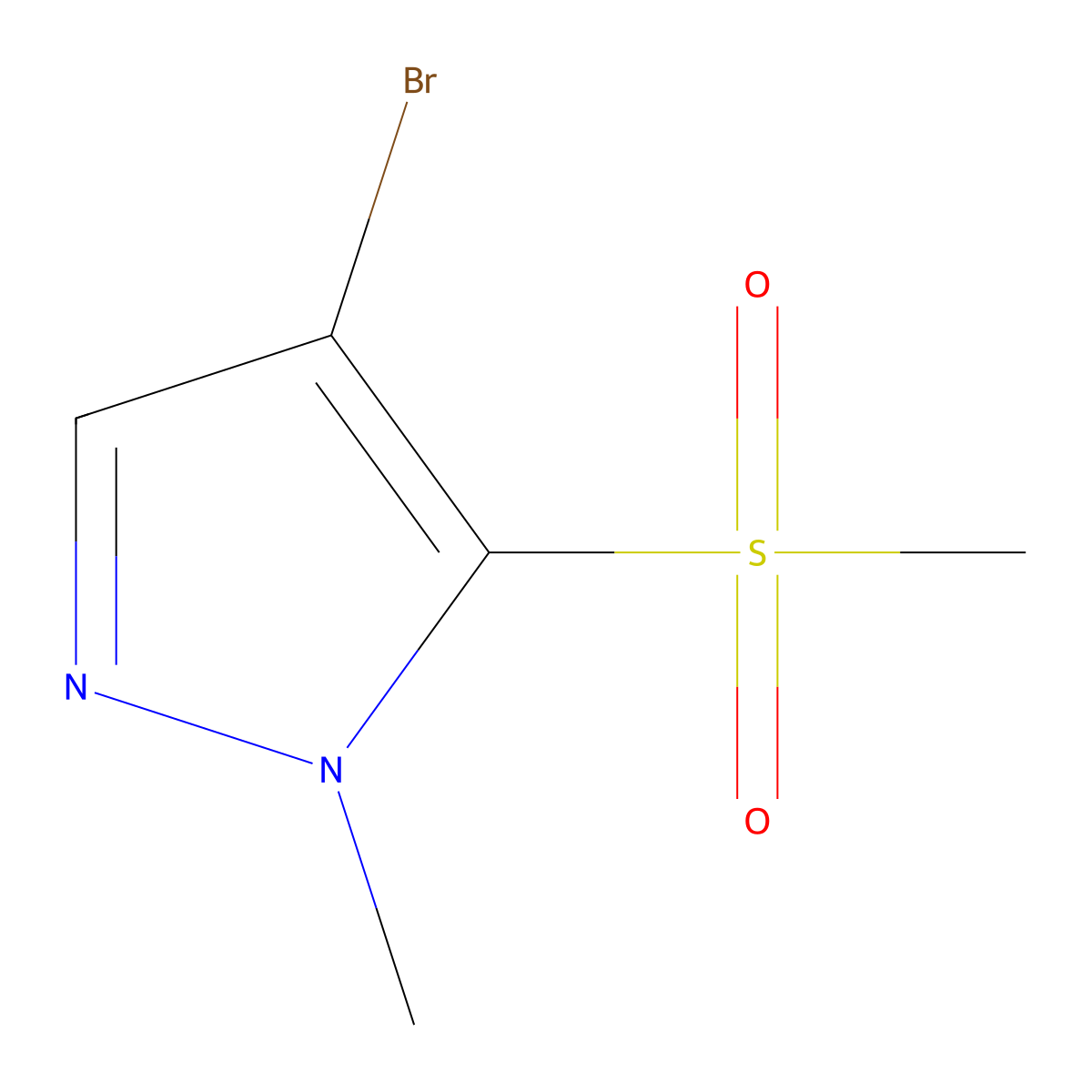 4-bromo-5-methanesulfonyl-1-methyl-1H-pyrazole molecular structure, CAS 2418650-06-1