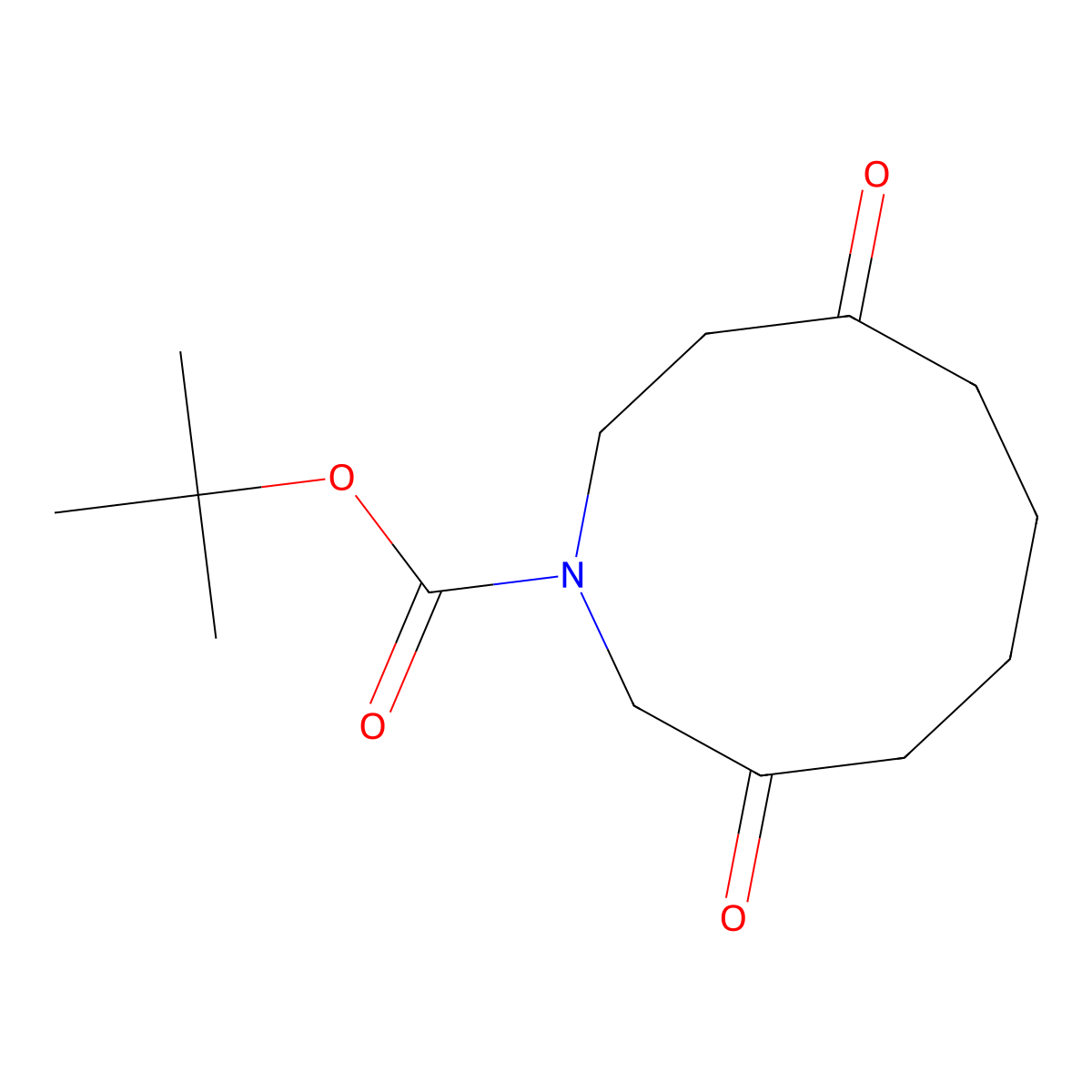 Tert-butyl 3,8-dioxoazecane-1-carboxylate molecular structure, CAS 2418650-28-7