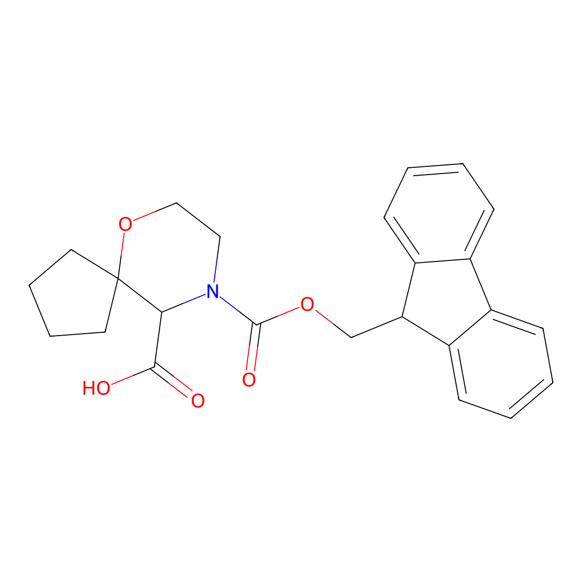 9-{[(9H-fluoren-9-yl)methoxy]carbonyl}-6-oxa-9-azaspiro[4.5]decane-10-carboxylic acid molecular structure, CAS 2418650-63-0