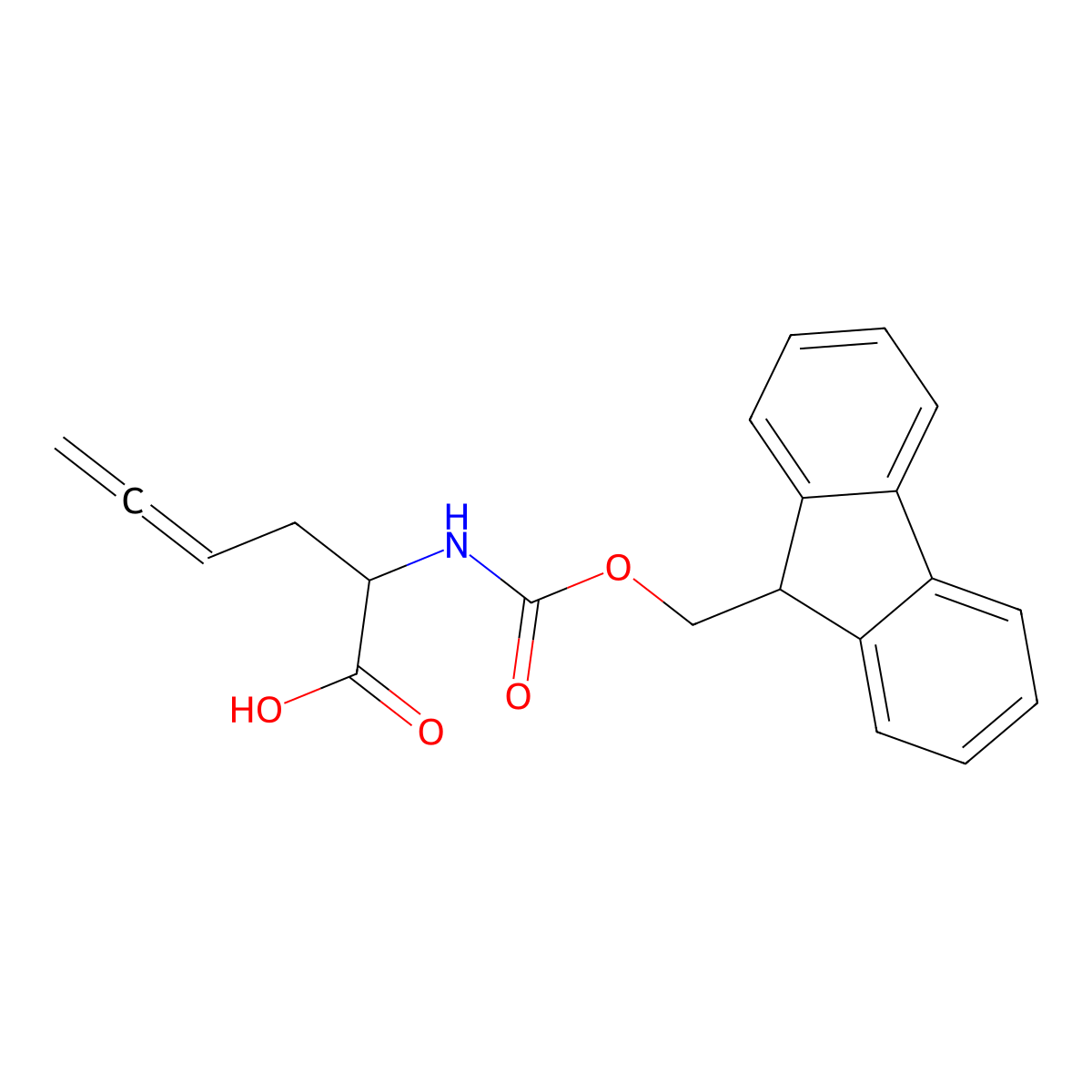 2-((((9H-fluoren-9-yl)methoxy)carbonyl)amino)hexa-4,5-dienoic acid molecular structure, CAS 2418650-69-6