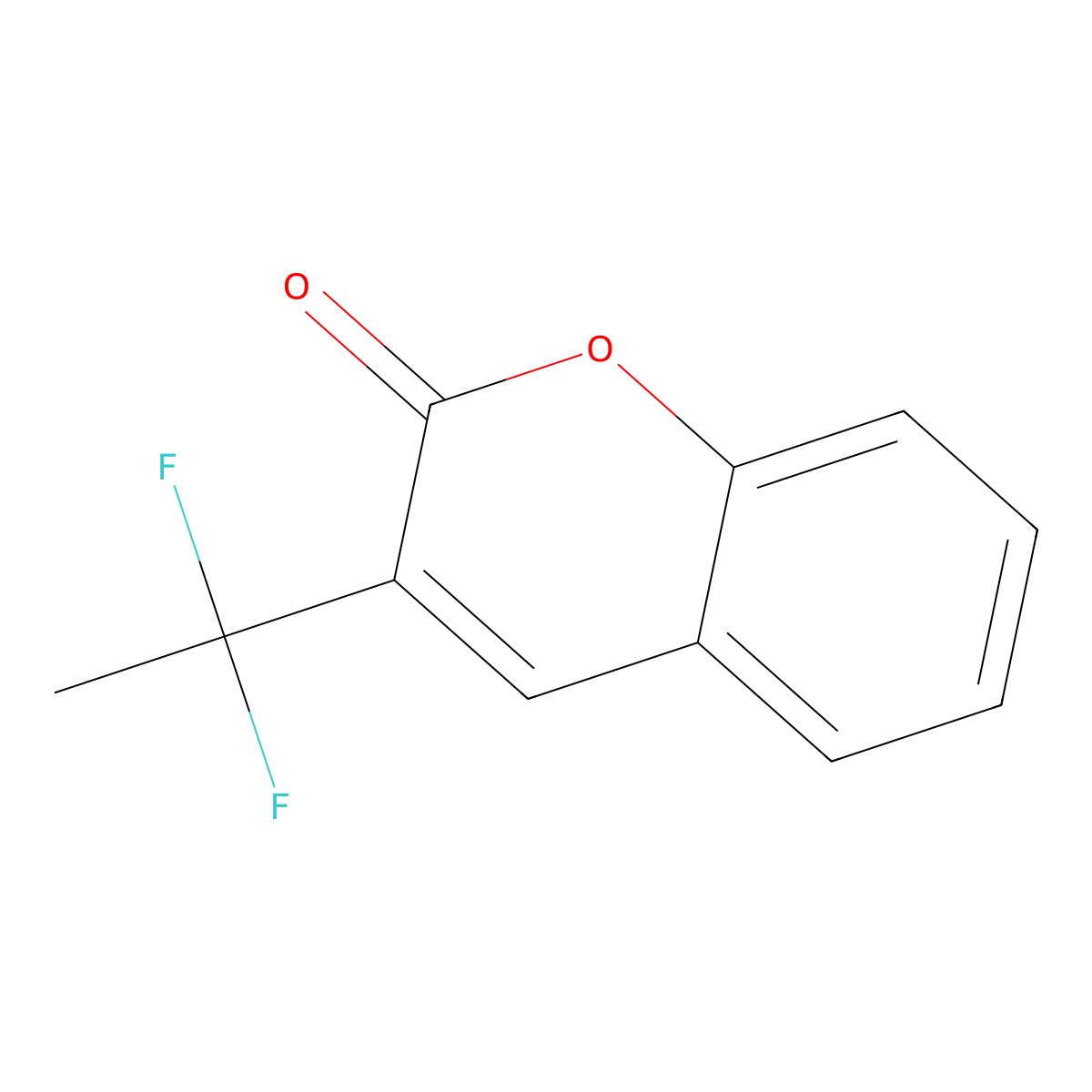 3-(1,1-difluoroethyl)-2H-chromen-2-one molecular structure, CAS 2418658-40-7