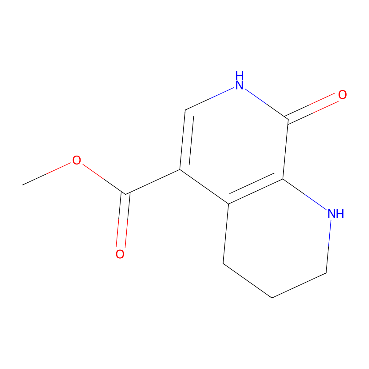 Methyl 8-hydroxy-1,2,3,4-tetrahydro-1,7-naphthyridine-5-carboxylate molecular structure, CAS 2418658-54-3