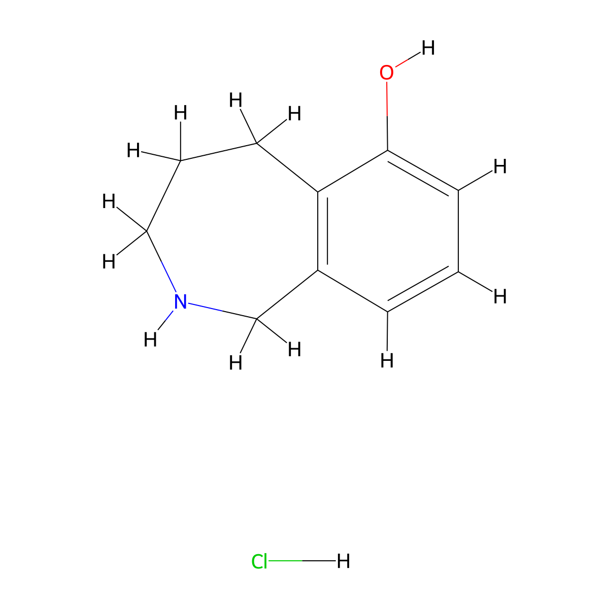 2,3,4,5-tetrahydro-1H-2-benzazepin-6-ol hydrochloride molecular structure, CAS 2418658-71-4