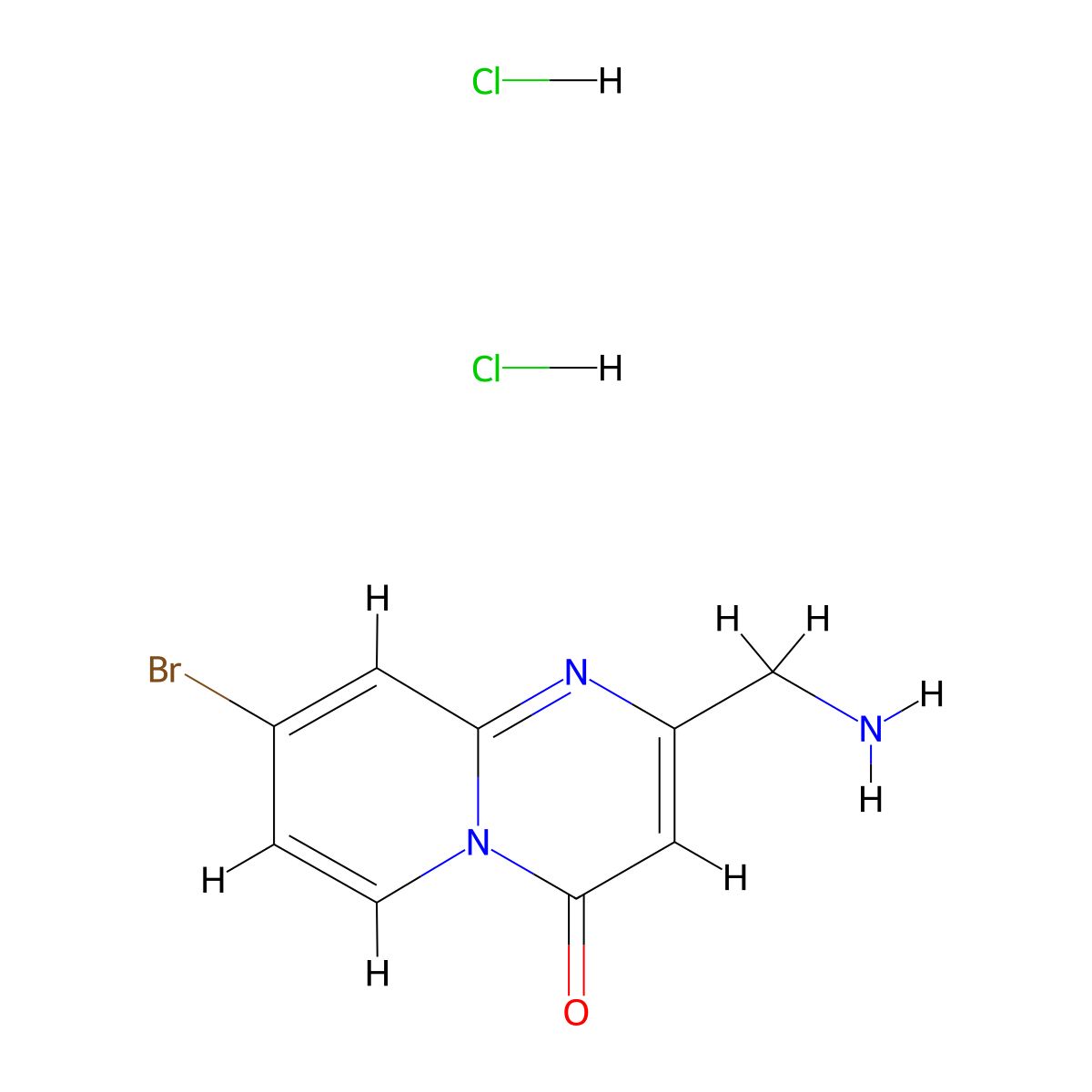 2-(aminomethyl)-8-bromo-4H-pyrido[1,2-a]pyrimidin-4-one dihydrochloride molecular structure, CAS 2418662-35-6