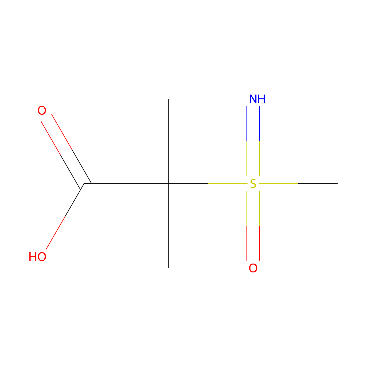 2-[Imino(methyl)oxo-lambda6-sulfanyl]-2-methylpropanoic acid molecular structure, CAS 2418663-33-7
