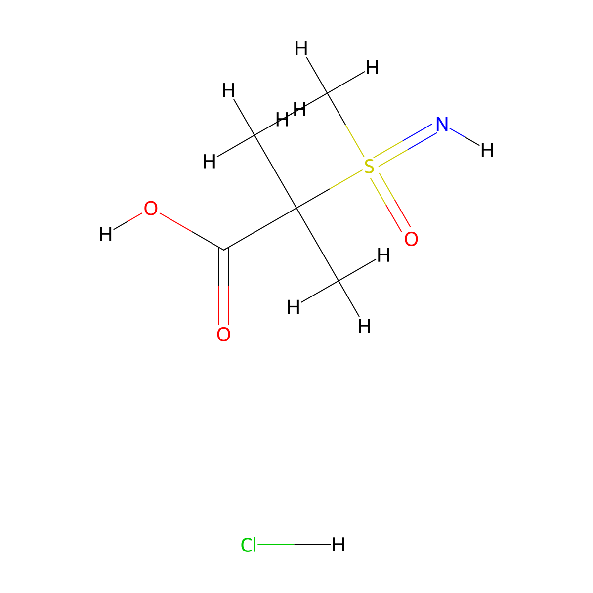 2-[Imino(methyl)oxo-lambda6-sulfanyl]-2-methylpropanoic acid hydrochloride molecular structure, CAS 2418663-34-8