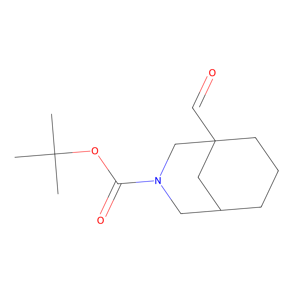Tert-butyl 1-formyl-3-azabicyclo[3.3.1]nonane-3-carboxylate molecular structure, CAS 2418663-43-9