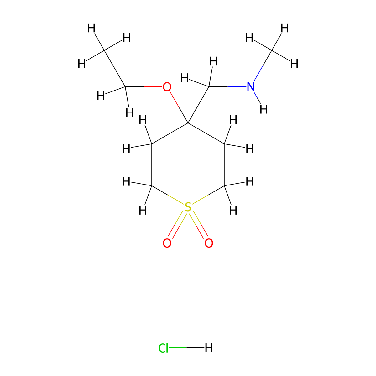 1-(4-Ethoxy-1,1-dioxothian-4-yl)-N-methylmethanamine;hydrochloride molecular structure, CAS 2418667-45-3