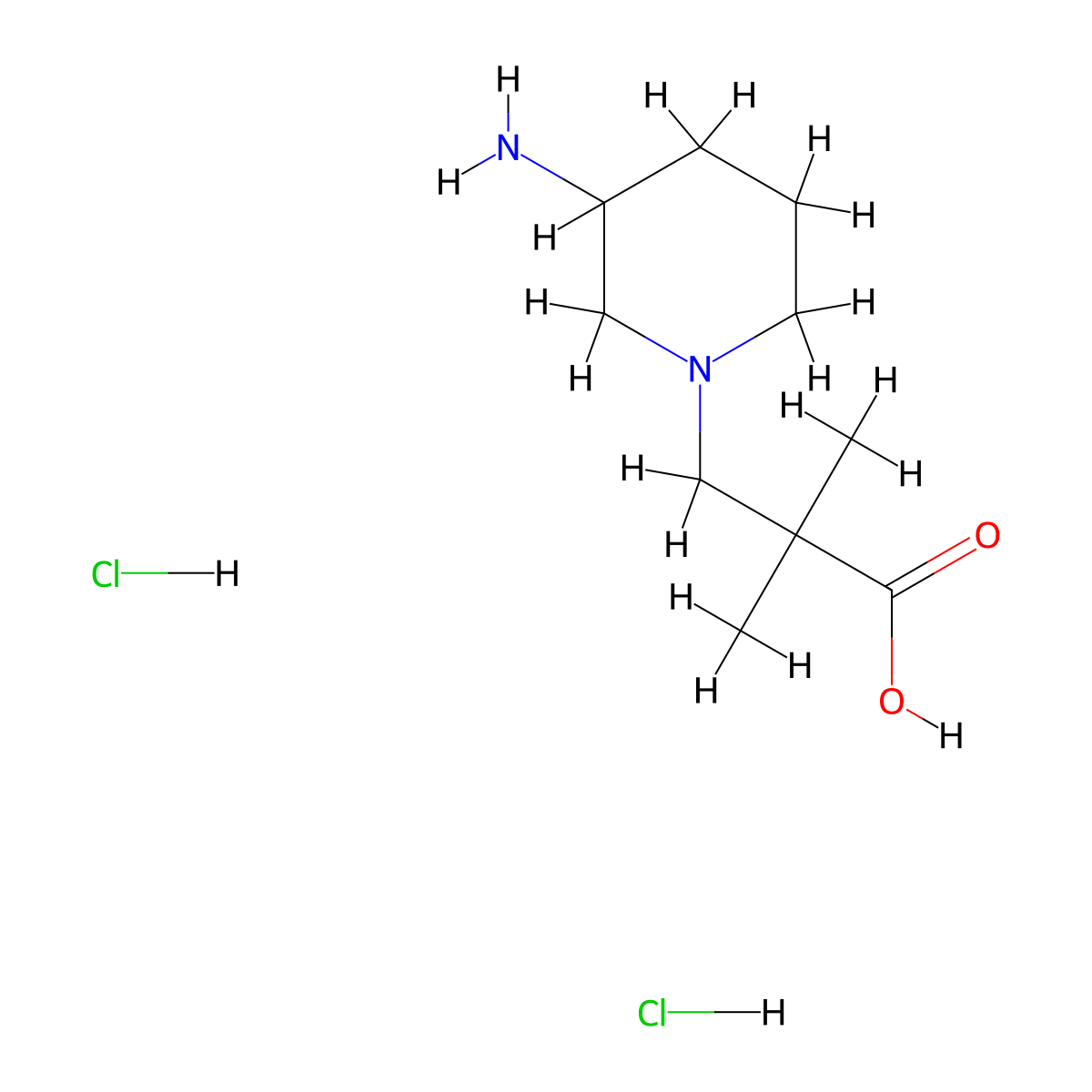 3-(3-Aminopiperidin-1-yl)-2,2-dimethylpropanoic acid dihydrochloride molecular structure, CAS 2418667-68-0