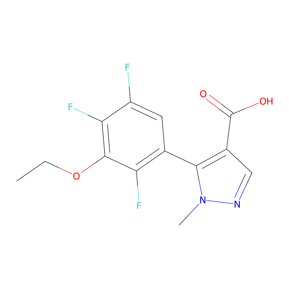 5-(3-ethoxy-2,4,5-trifluorophenyl)-1-methyl-1H-pyrazole-4-carboxylic acid molecular structure, CAS 2418667-73-7