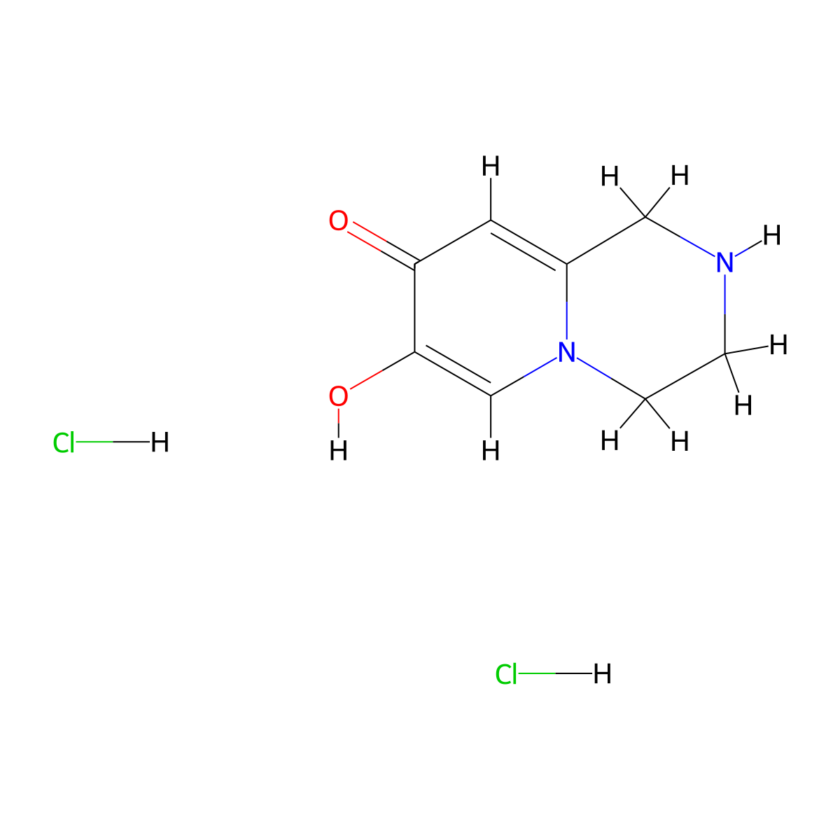 7-hydroxy-1H,2H,3H,4H,8H-pyrido(1,2-a)pyrazin-8-one dihydrochloride molecular structure, CAS 2418667-90-8