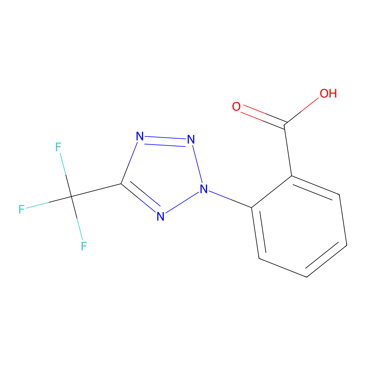 2-[5-(Trifluoromethyl)tetrazol-2-yl]benzoic acid molecular structure, CAS 2418670-07-0