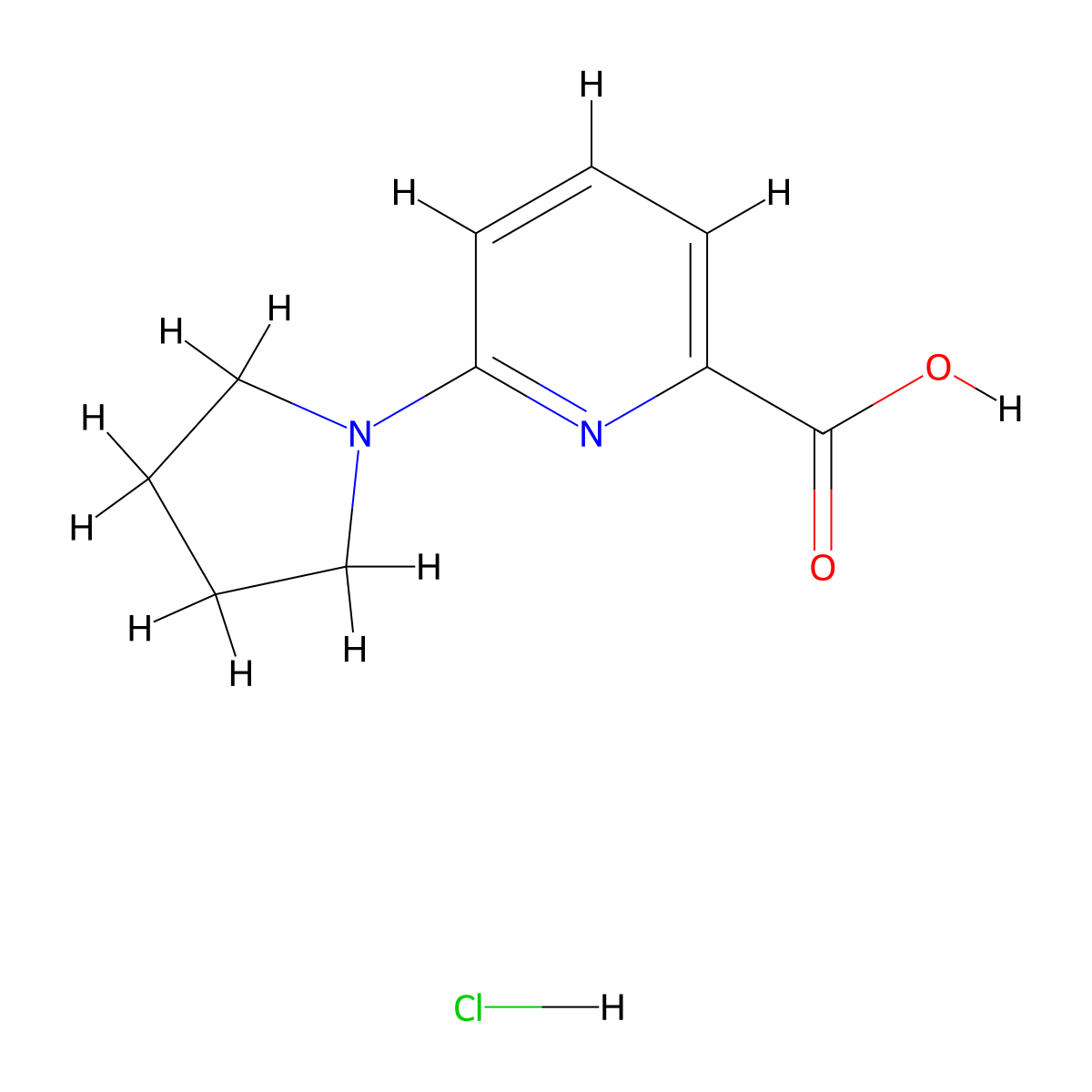 6-(Pyrrolidin-1-yl)pyridine-2-carboxylic acid hydrochloride molecular structure, CAS 2418671-24-4