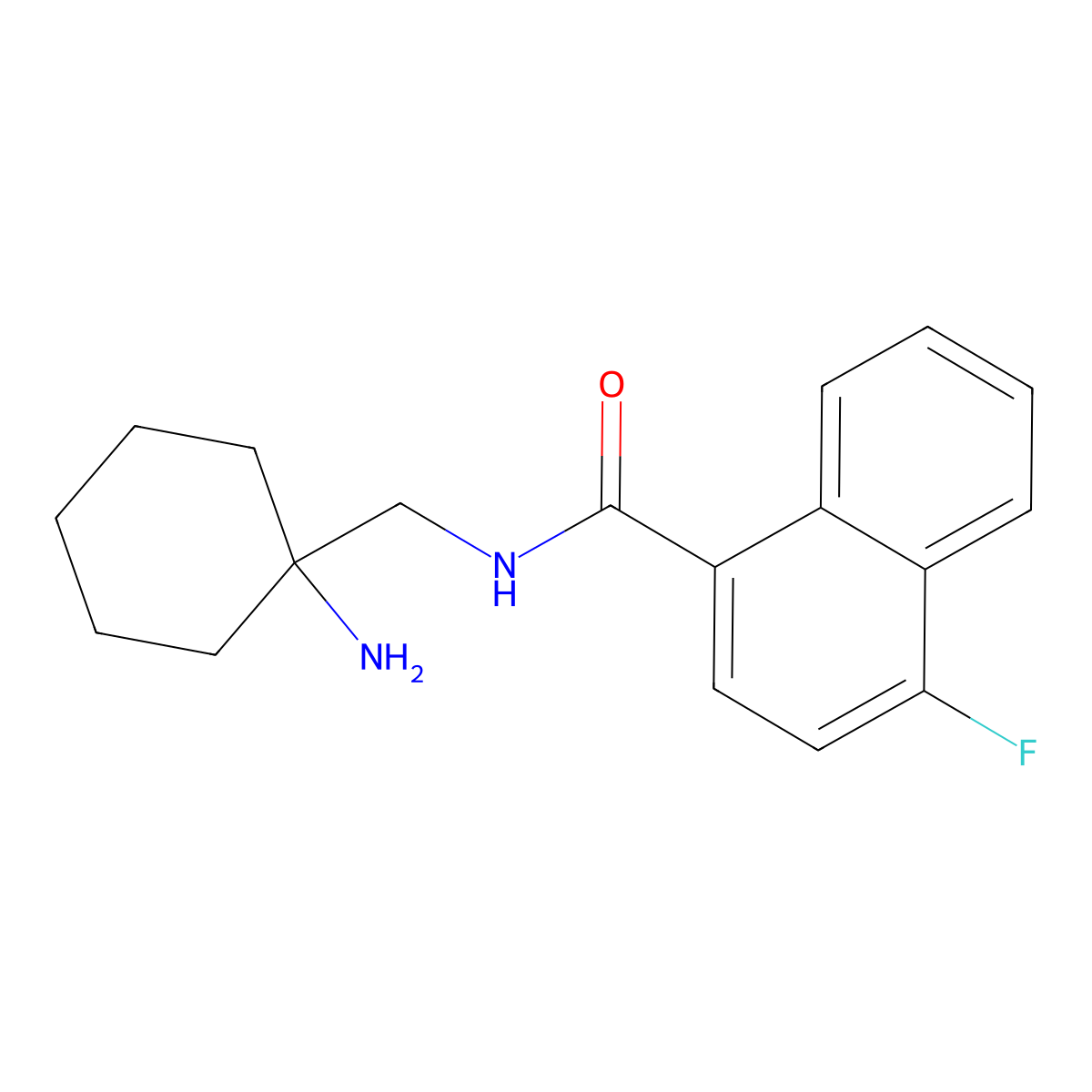 N-[(1-aminocyclohexyl)methyl]-4-fluoronaphthalene-1-carboxamide molecular structure, CAS 2418671-32-4