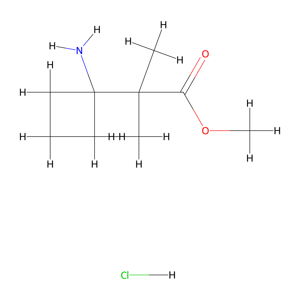 Methyl2-(1-aminocyclobutyl)-2-methylpropanoatehydrochloride molecular structure, CAS 2418671-54-0