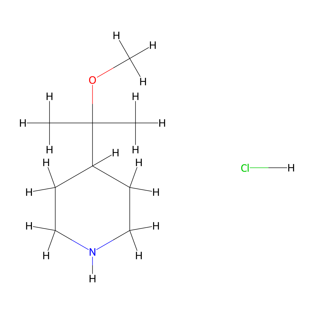 4-(2-Methoxypropan-2-yl)piperidine hydrochloride molecular structure, CAS 2418671-56-2