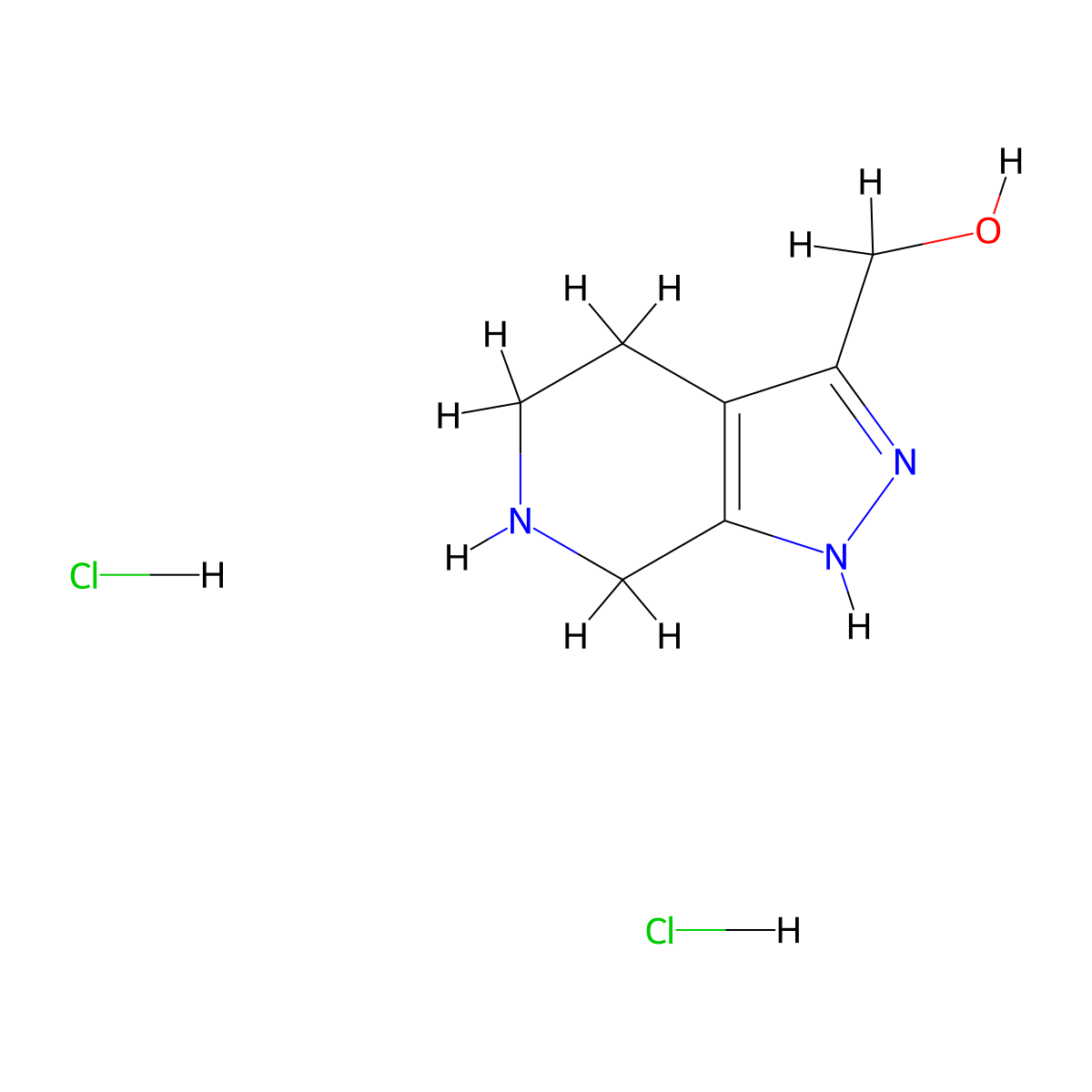 {2H,4H,5H,6H,7H-pyrazolo[3,4-c]pyridin-3-yl}methanol dihydrochloride molecular structure, CAS 2418671-59-5