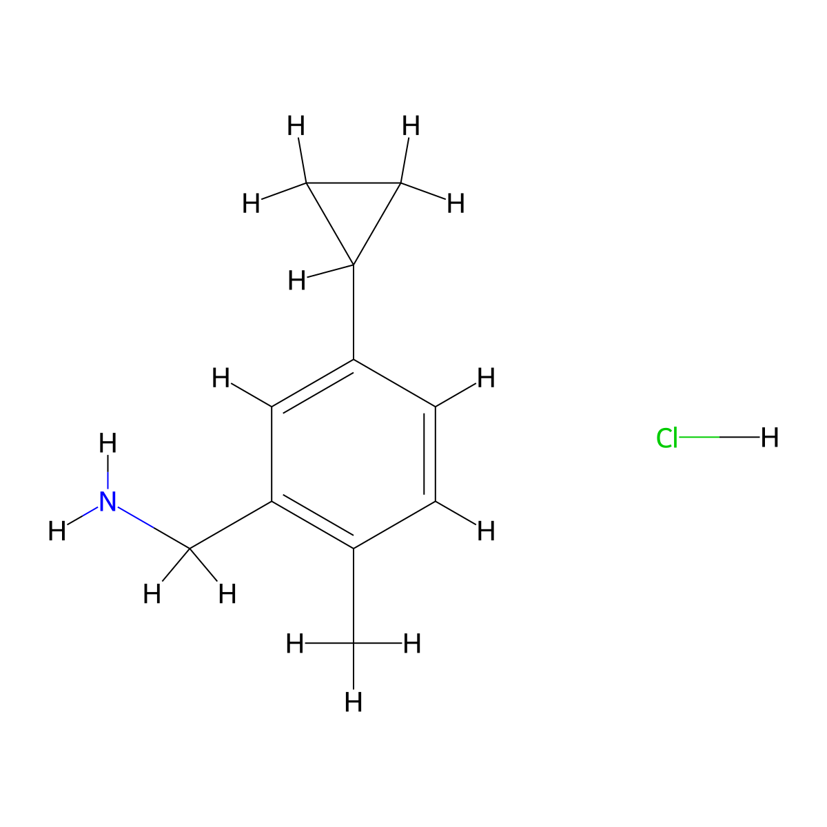 (5-Cyclopropyl-2-methylphenyl)methanamine;hydrochloride molecular structure, CAS 2418671-68-6