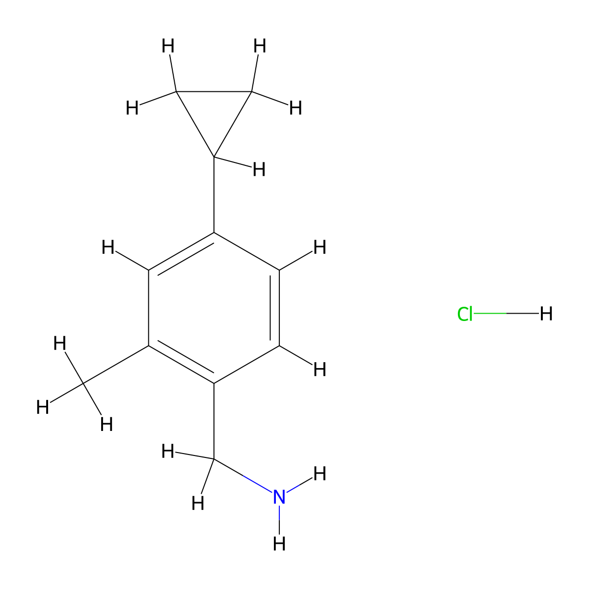 1-(4-Cyclopropyl-2-methylphenyl)methanamine hydrochloride molecular structure, CAS 2418671-82-4