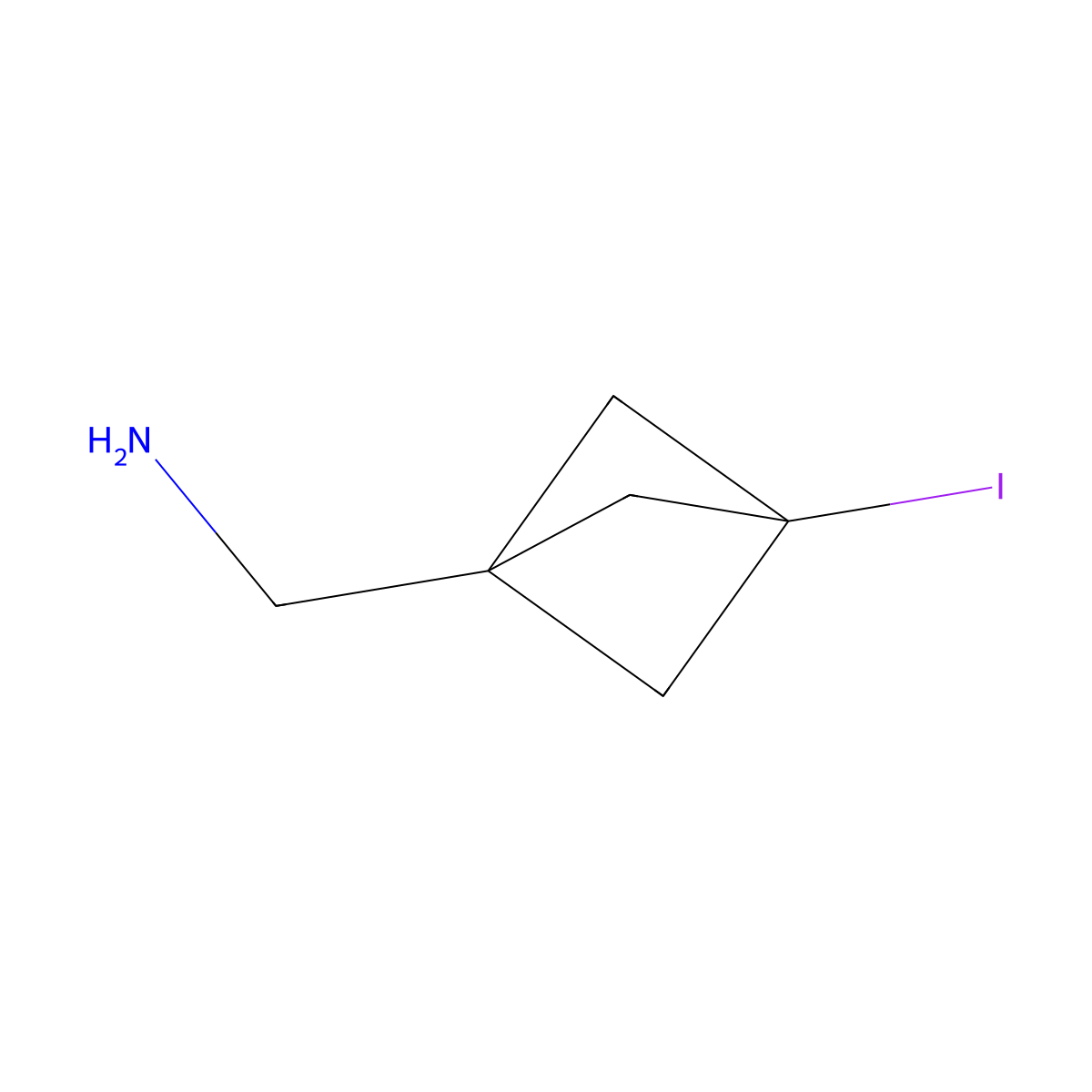 1-{3-Iodobicyclo[1.1.1]pentan-1-yl}methanamine molecular structure, CAS 2418673-38-6