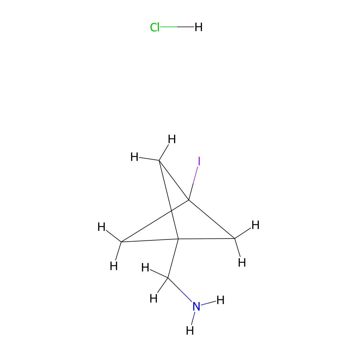 1-{3-Iodobicyclo[1.1.1]pentan-1-yl}methanamine hydrochloride molecular structure, CAS 2418673-39-7