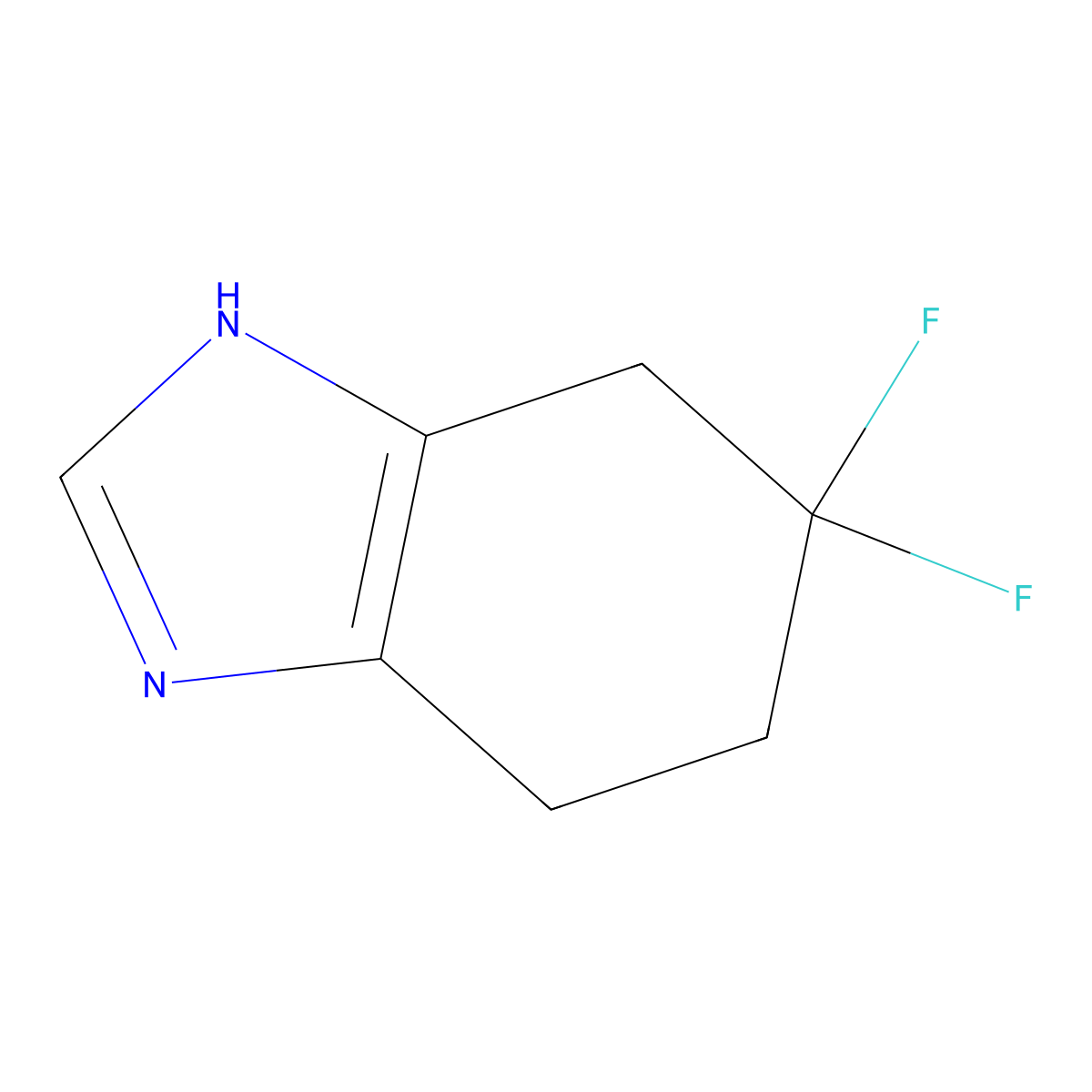 6,6-difluoro-4,5,6,7-tetrahydro-1H-1,3-benzodiazole molecular structure, CAS 2418673-42-2