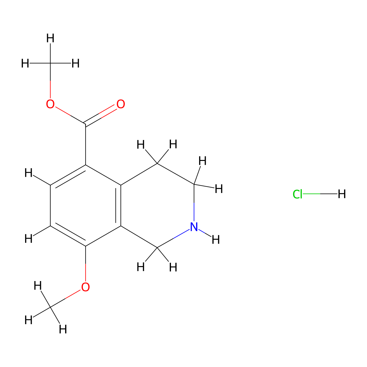 Methyl8-methoxy-1,2,3,4-tetrahydroisoquinoline-5-carboxylatehydrochloride molecular structure, CAS 2418674-13-0