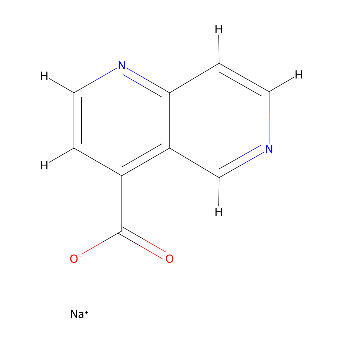 Sodium1,6-naphthyridine-4-carboxylate molecular structure, CAS 2418674-83-4