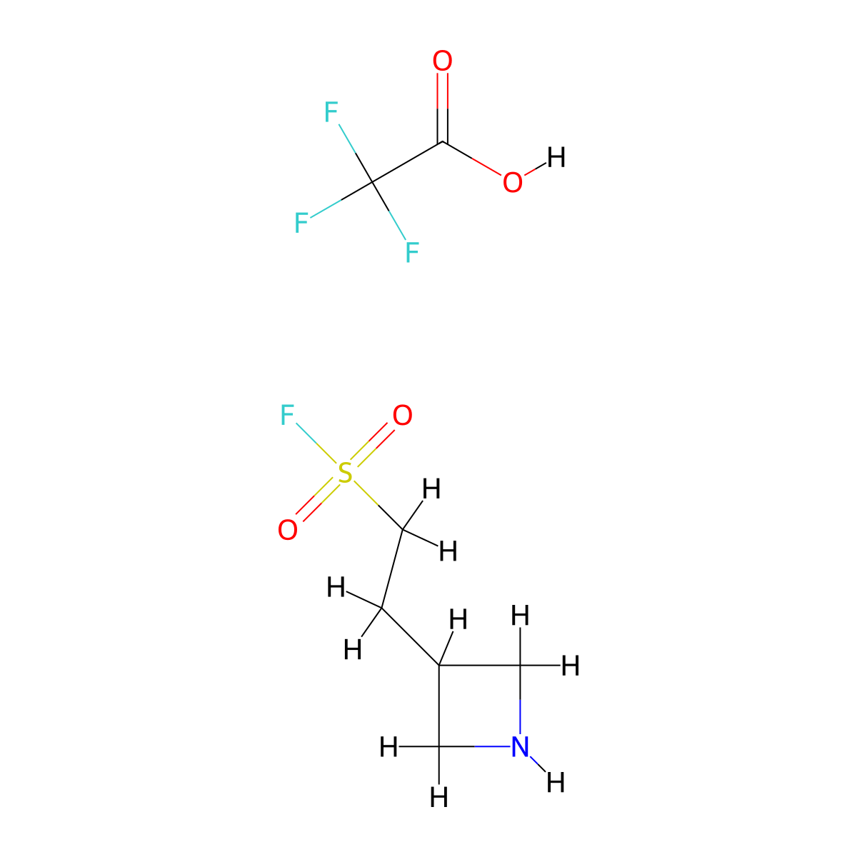 2-(Azetidin-3-yl)ethane-1-sulfonyl fluoride, trifluoroacetic acid molecular structure, CAS 2418679-10-2
