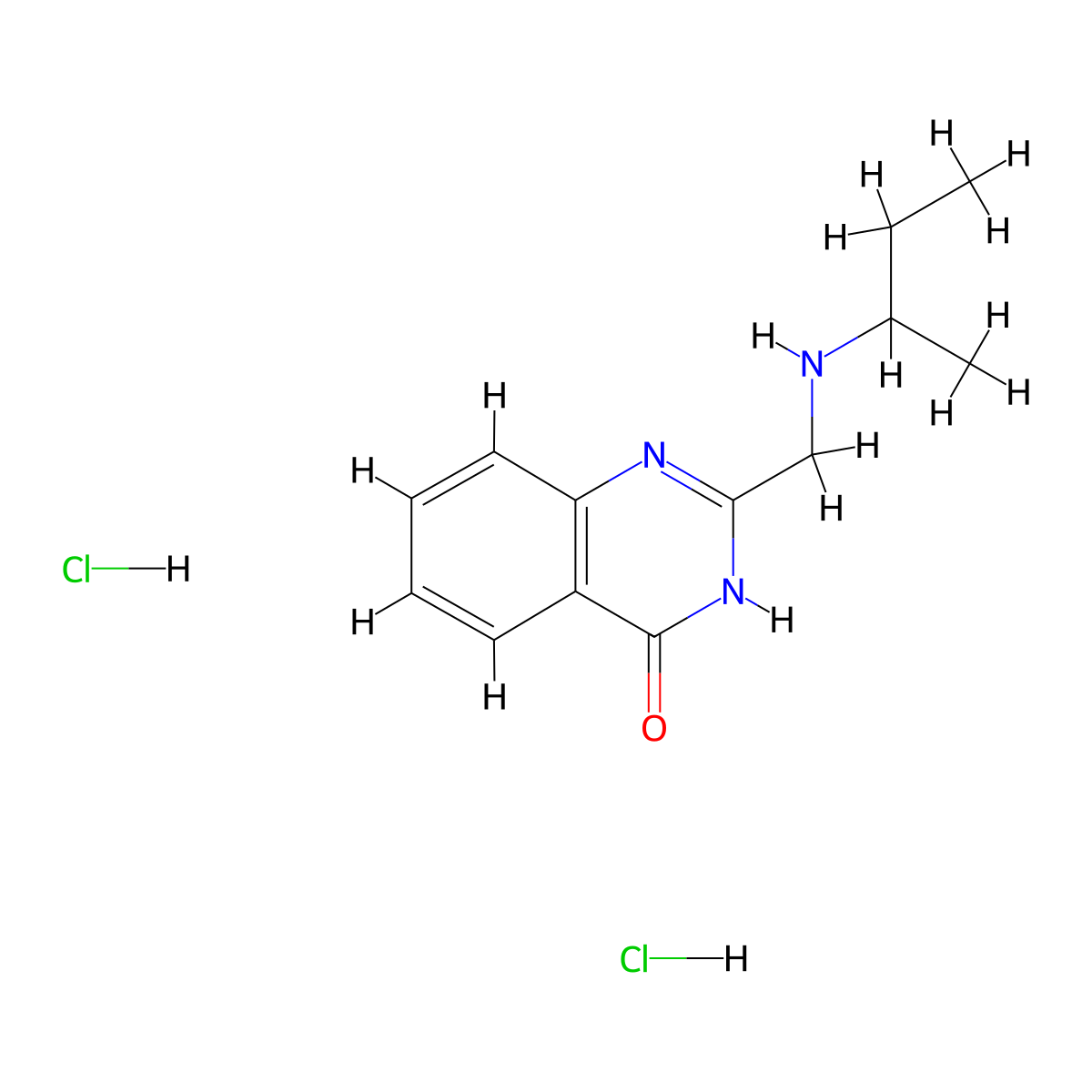 2-(((Butan-2-yl)amino)methyl)-3,4-dihydroquinazolin-4-one dihydrochloride molecular structure, CAS 2418679-53-3