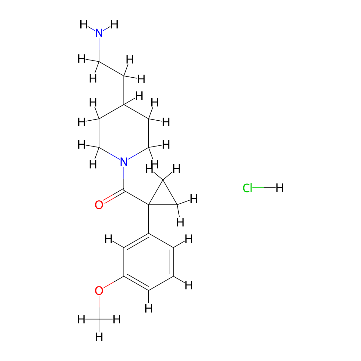 2-{1-[1-(3-Methoxyphenyl)cyclopropanecarbonyl]piperidin-4-yl}ethan-1-amine hydrochloride molecular structure, CAS 2418680-72-3