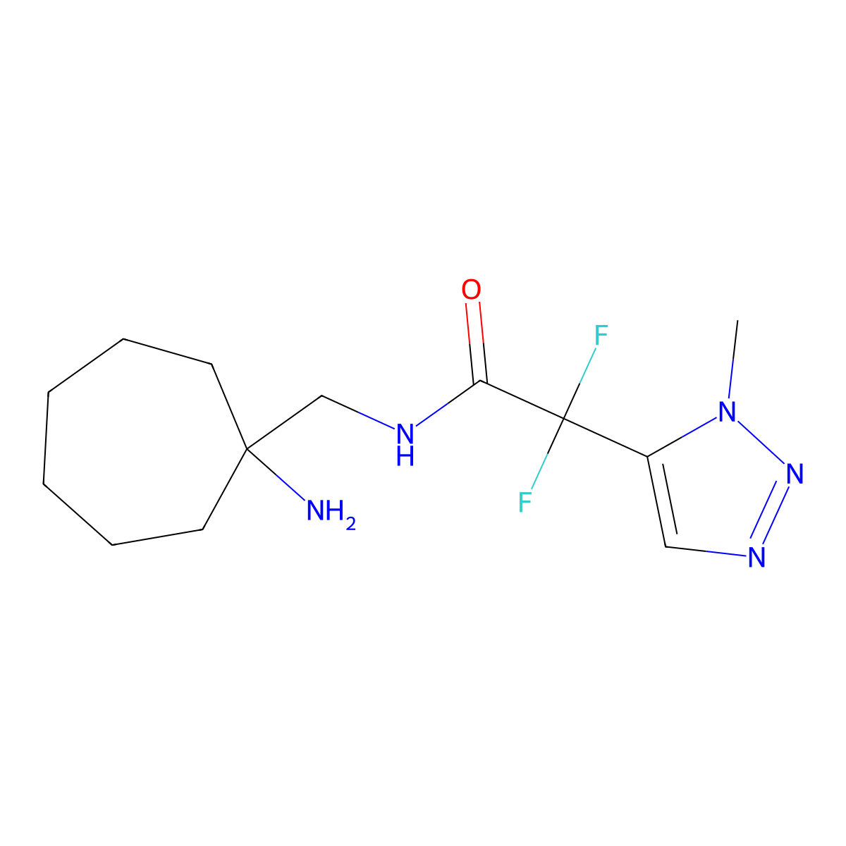 N-[(1-aminocycloheptyl)methyl]-2,2-difluoro-2-(1-methyl-1H-1,2,3-triazol-5-yl)acetamide molecular structure, CAS 2418680-96-1