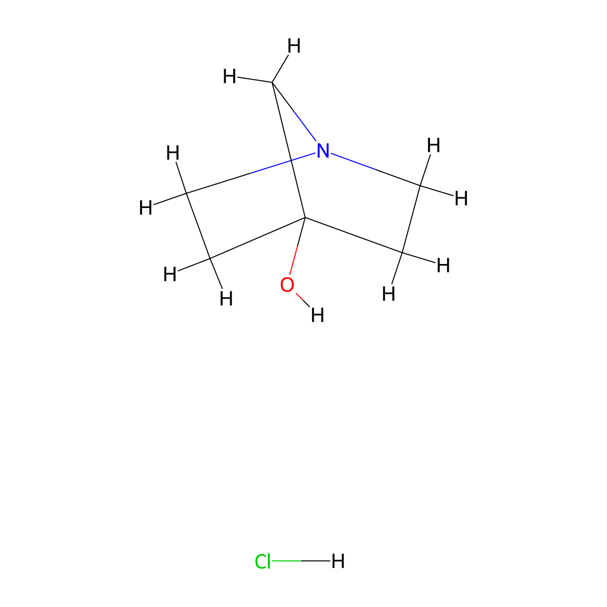 1-Azabicyclo[2.2.1]heptan-4-ol hydrochloride molecular structure, CAS 2418691-99-1