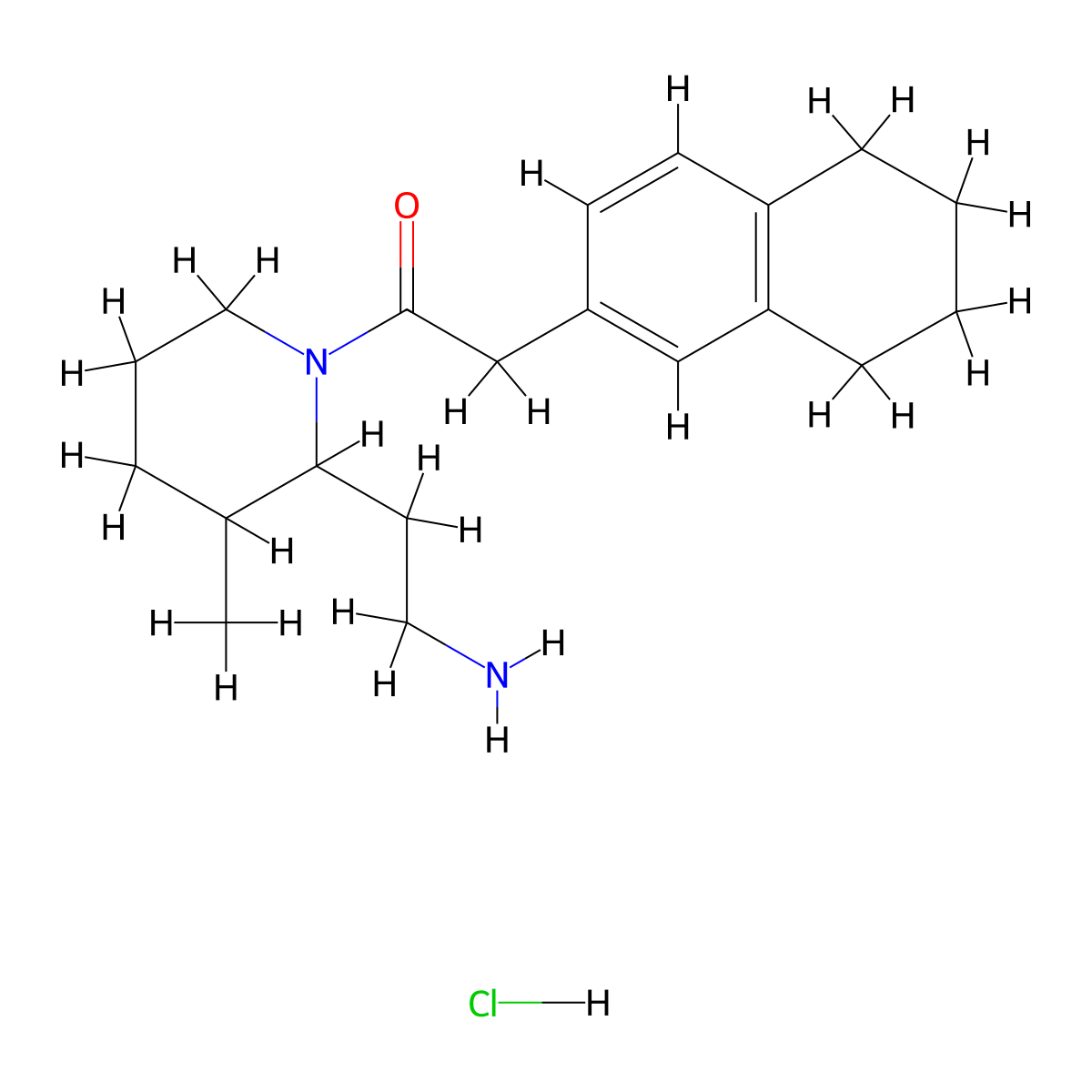 1-[2-(2-Aminoethyl)-3-methylpiperidin-1-yl]-2-(5,6,7,8-tetrahydronaphthalen-2-yl)ethan-1-one hydrochloride molecular structure, CAS 2418692-07-4