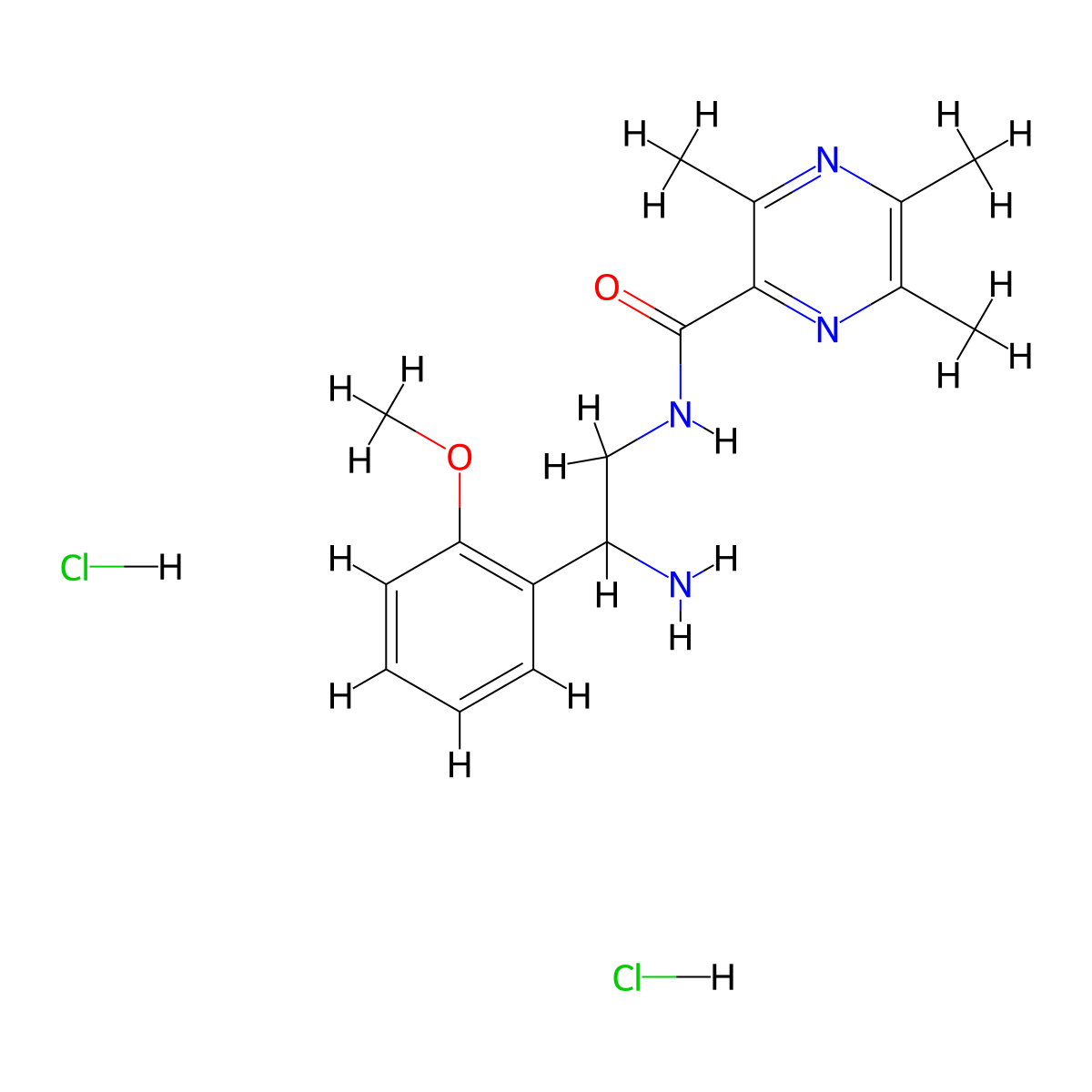 N-[2-amino-2-(2-methoxyphenyl)ethyl]-3,5,6-trimethylpyrazine-2-carboxamide dihydrochloride molecular structure, CAS 2418692-49-4