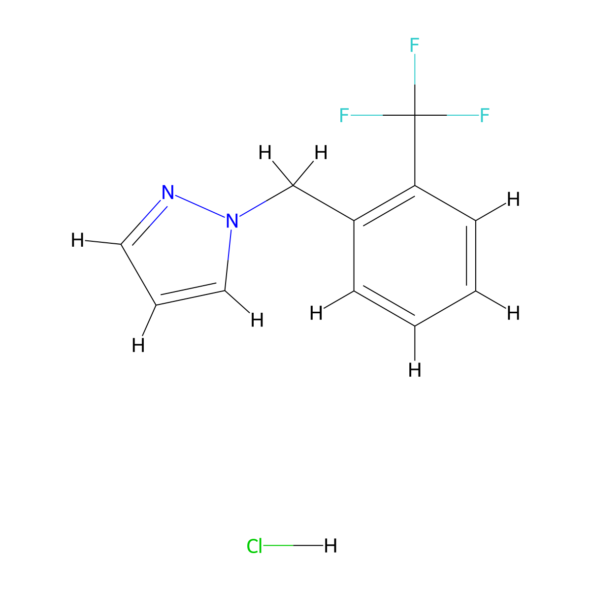1-{[2-(trifluoromethyl)phenyl]methyl}-1H-pyrazole hydrochloride molecular structure, CAS 2418692-51-8