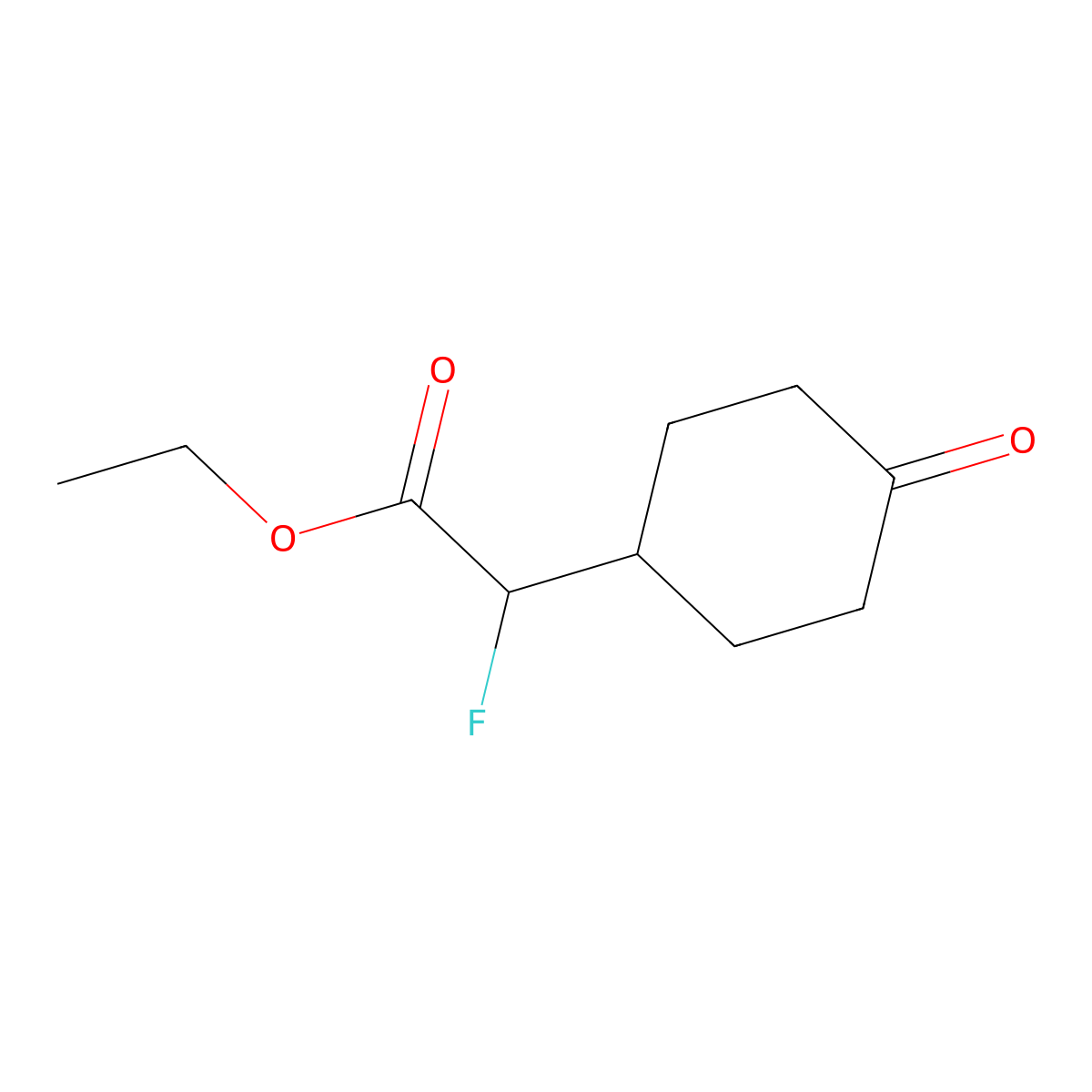 Ethyl 2-fluoro-2-(4-oxocyclohexyl)acetate molecular structure, CAS 2418692-70-1