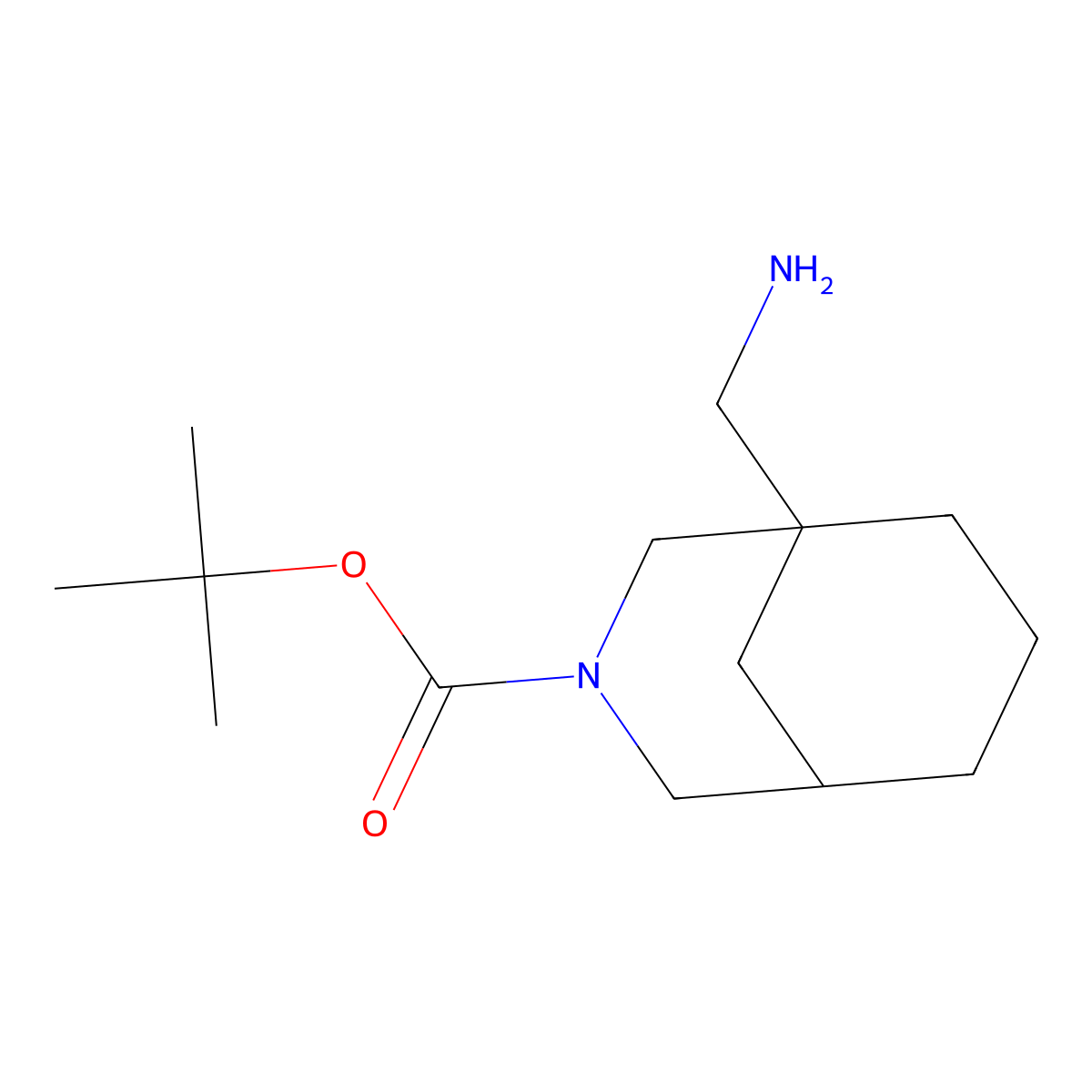 Tert-butyl 1-(aminomethyl)-3-azabicyclo(3.3.1)nonane-3-carboxylate molecular structure, CAS 2418692-71-2