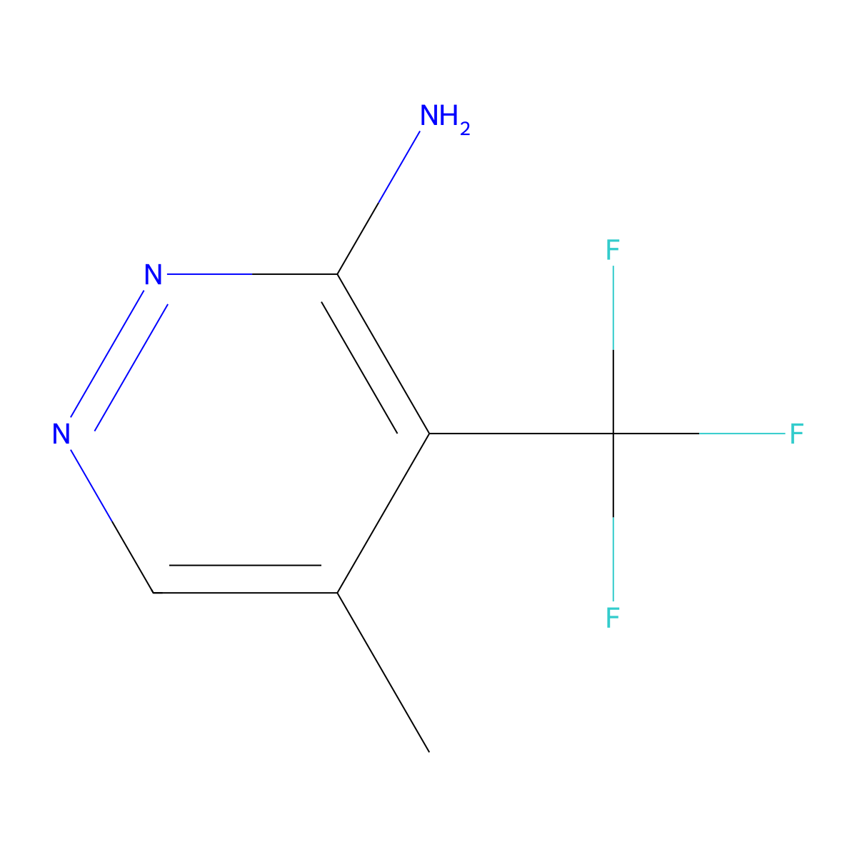 5-Methyl-4-(trifluoromethyl)pyridazin-3-amine molecular structure, CAS 2418692-72-3