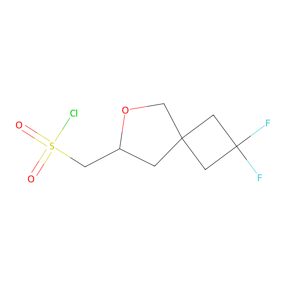 (2,2-Difluoro-6-oxaspiro(3.4)octan-7-yl)methanesulfonyl chloride molecular structure, CAS 2418692-73-4
